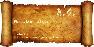 Meister Olga névjegykártya